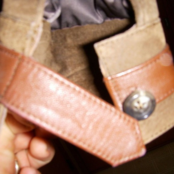 Leather Bug Brown Suede Leather Jacket Size 11/12 - Picture 4 of 6